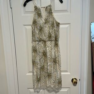 White and Gold Sequin Dress